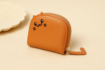 portefeuille compact femme cuir PU pratique HANA in Orange