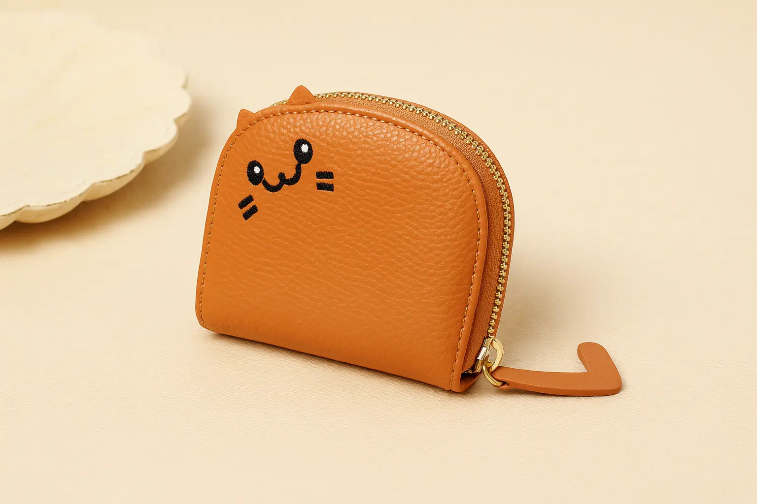 portefeuille compact femme cuir PU pratique HANA in Orange