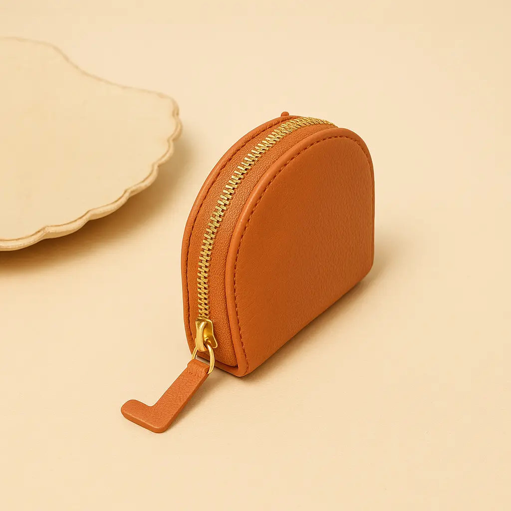 portefeuille compact femme cuir PU pratique HANA in Orange