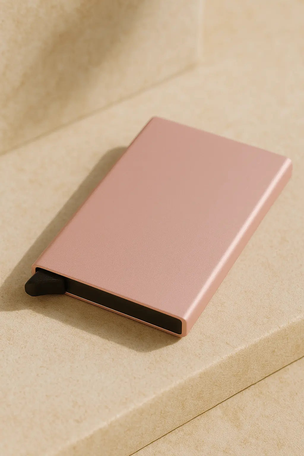 Mizu 水 – Porte Carte Métallique RFID Pop-Up Compact in Or Rose