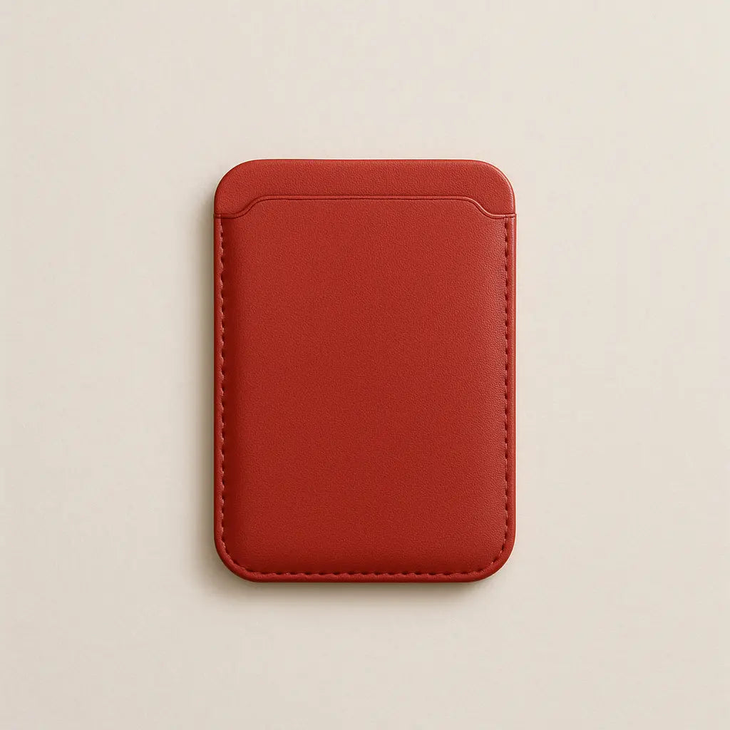 Yūgen porte carte MagSafe cuir magnétique pour iPhone in Rouge