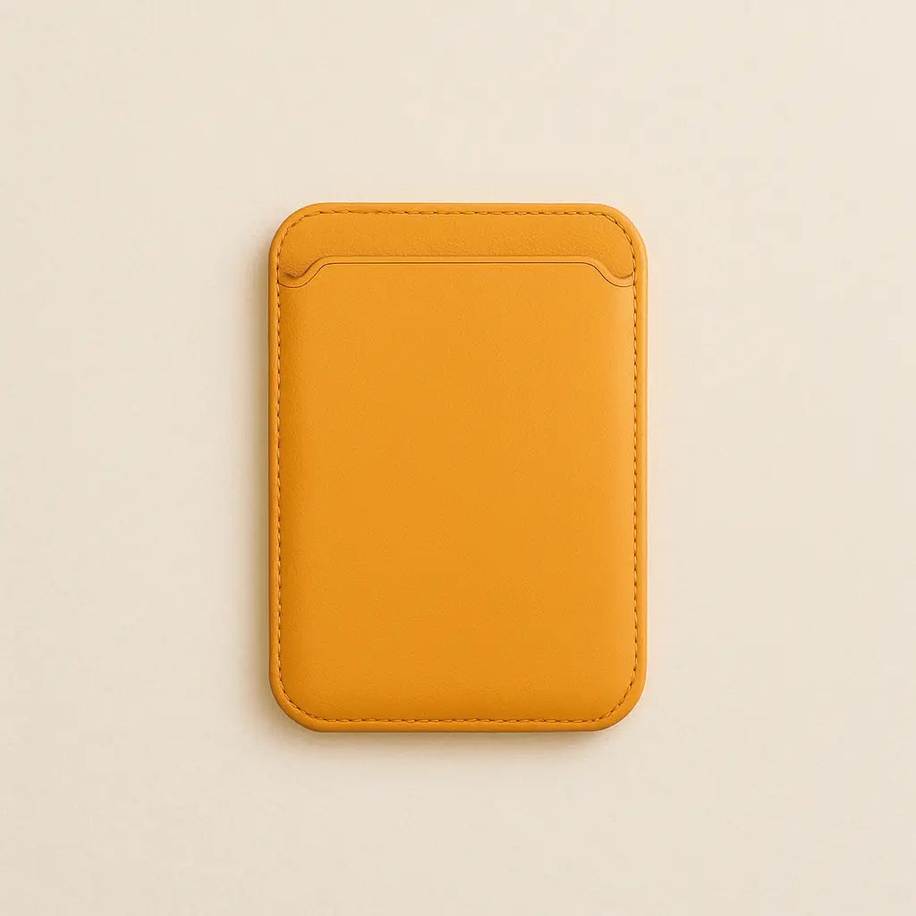 Yūgen porte carte MagSafe cuir magnétique pour iPhone in Orange