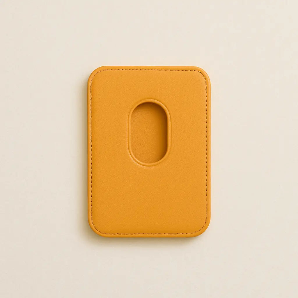 Yūgen porte carte MagSafe cuir magnétique pour iPhone in Orange