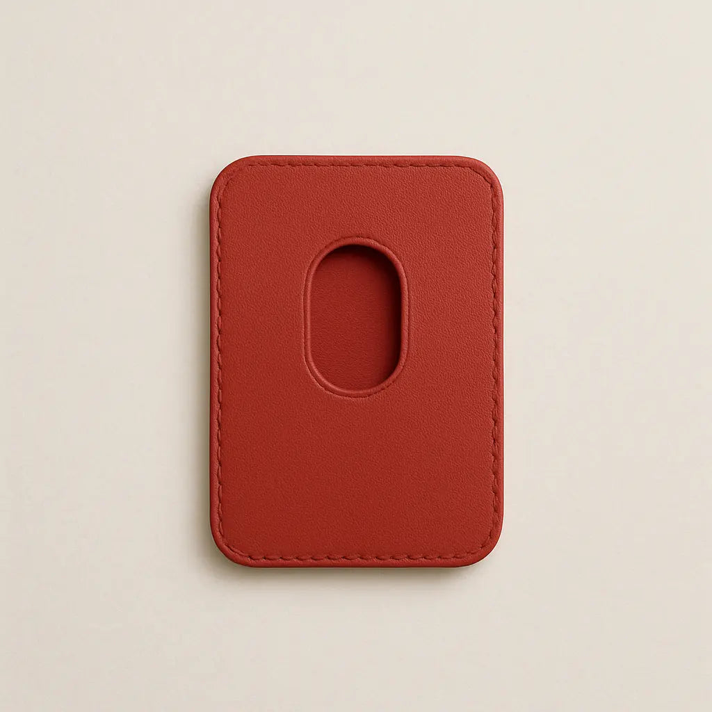 Yūgen porte carte MagSafe cuir magnétique pour iPhone in Rouge