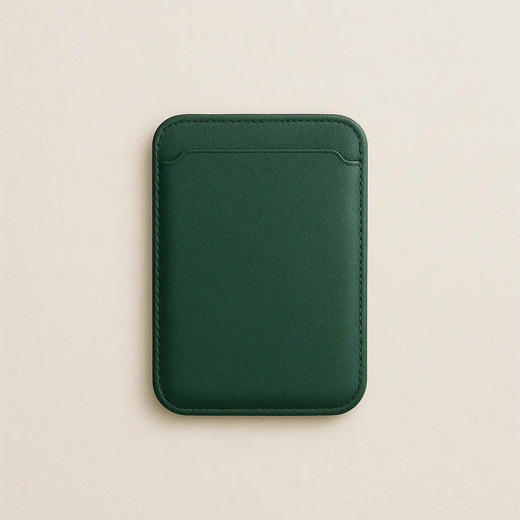 Yūgen porte carte MagSafe cuir magnétique pour iPhone in Vert