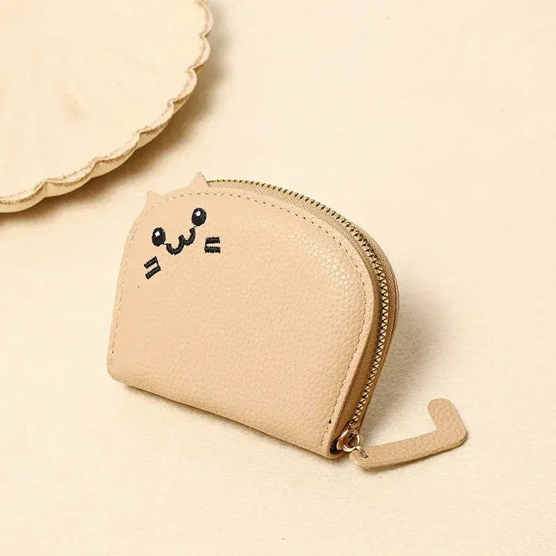portefeuille compact femme cuir PU pratique HANA in Abricot